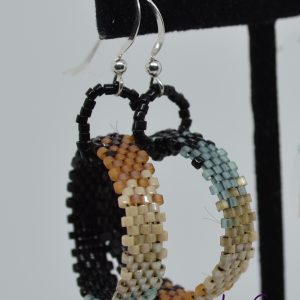 Circlet Earrings, Black Muted Color Fade