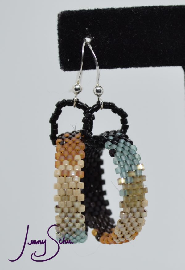 Circlet Earrings, Black Muted Color Fade - Image 2