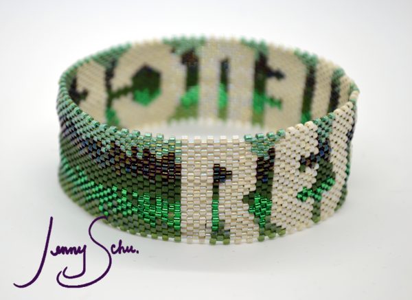 Resilience Bangle (off white and greens) - Image 2