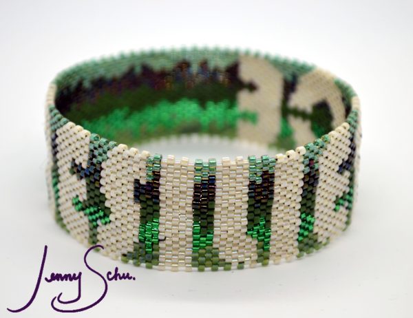 Resilience Bangle (off white and greens) - Image 5