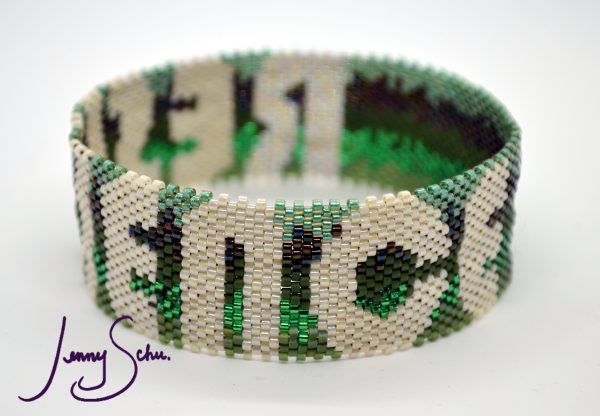 Resilience Bangle (off white and greens) - Image 4