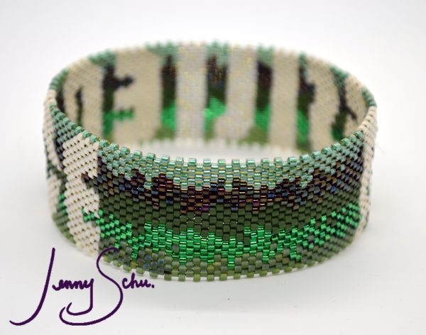 Resilience Bangle (off white and greens) - Image 3