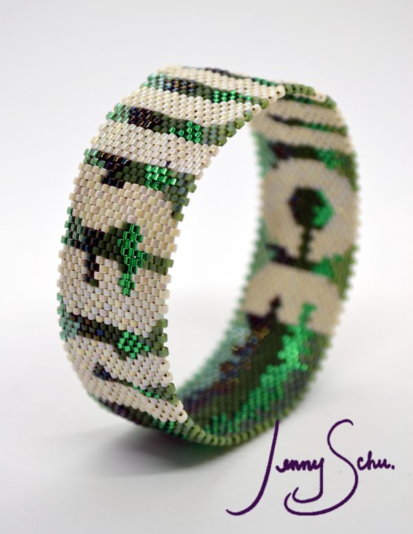 Resilience Bangle (off white and greens)
