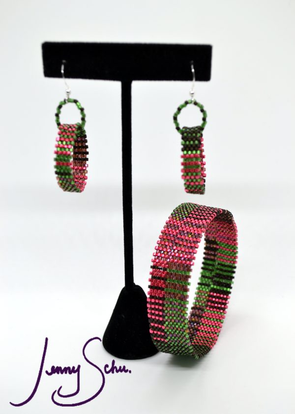 Watermelon Tourmaline Stripe Bangle - Image 3