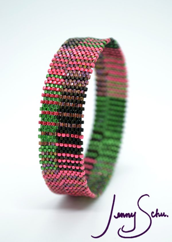 Watermelon Tourmaline Stripe Bangle - Image 2